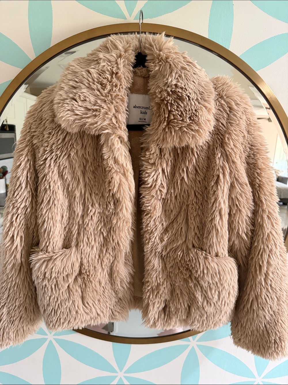 abercrombie kids Plush Teddy Jacket in Taupe